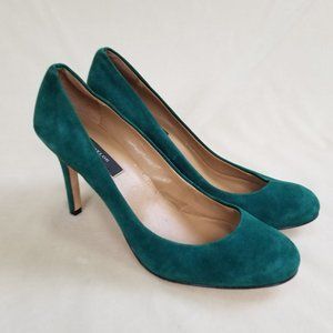 Ann Taylor Emerald Green Suede Leather Classic Pumps Women's Size 6